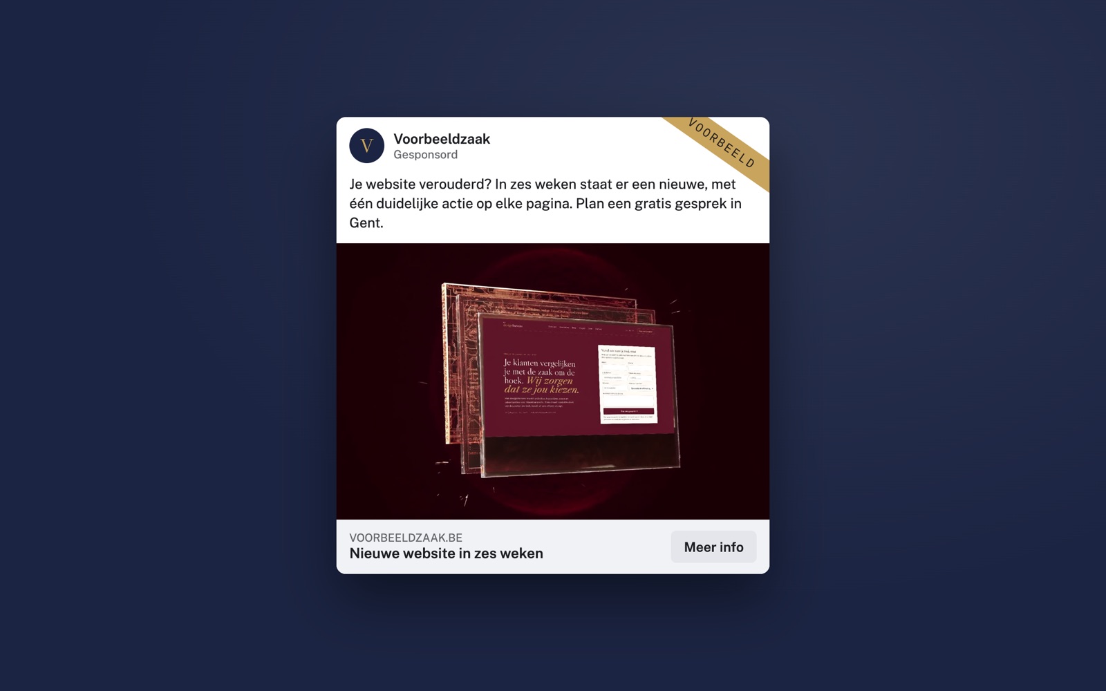 Voorbeeld van een advertentie, geen echte campagne